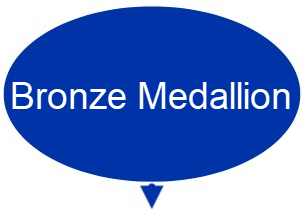 blue oval with text "Bronze Medallion"