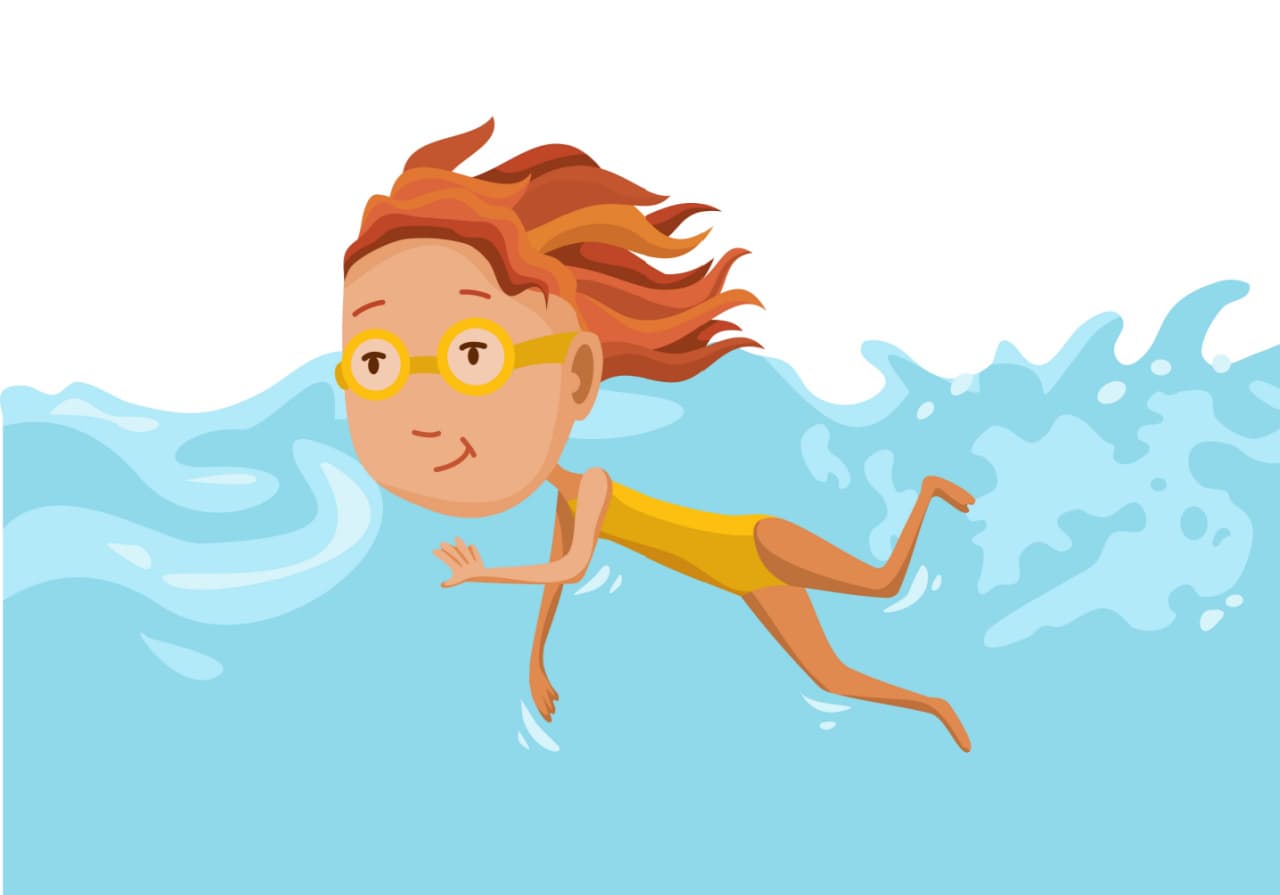 Girl swimming. Kids Swimming Lessons York Region with Swim Brothers. We bring swim lessons to you.