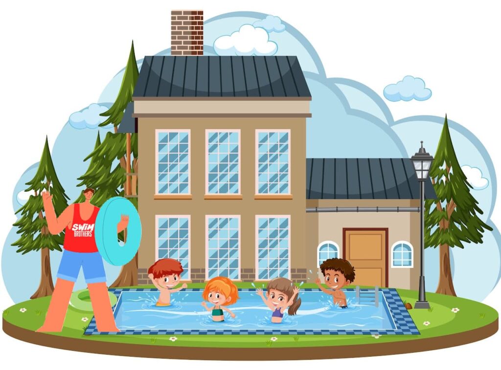 Swim instructor arrives at your backyard pool in York Region. We are Swim Brothers
