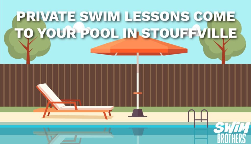 A backyard pool in summer, representing private swim lessons at your pool in Stouffville
